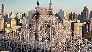 Aerial view of The Ed Koch Queensboro Bridge.