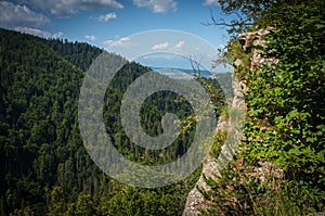 Aerial view of the edge of Tomasovsky vyhlad in Slovak Paradise in Slovakia