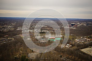 Aerial View of Edison New Jersey Showing NYC in the background