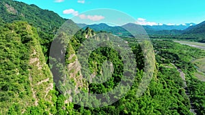 Aerial View of Eighteen Arhats Mountain in Kaohsiung,Taiwan