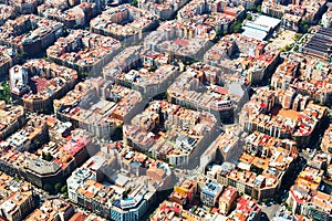Aerial view of Eixample residential district. Barcelona photo