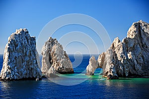 Aerial view of El Arco, at Land`s End, Cabo San Lucas.