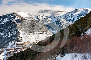 Aerial view of El Tarter in Andorra photo