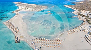 Aerial view of Elafonissi beach, Crete