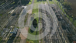 Aerial View Electrical Substation Current Transformer