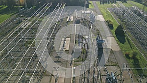 Aerial View Electrical Substation High Voltage Switchgear