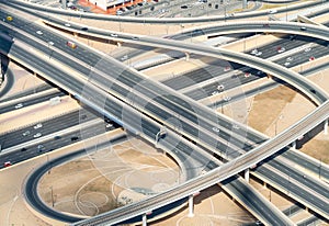Aerial view of Elevated Interstate Interchange