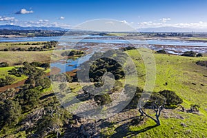 Aerial View of Elkhorn Slough, Moss Landing, California.