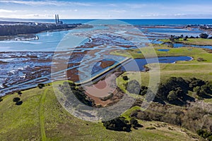 Aerial View of Elkhorn Slough, Moss Landing, California.