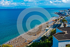 Aerial view of Elli beach at Rhodes town in Greece