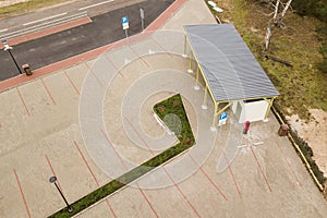 Aerial view of empty parking lot