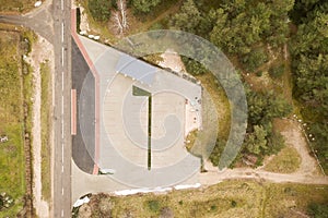 Aerial view of empty parking lot