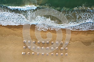 Aerial view of an empty sandy beach