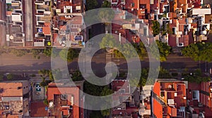 Aerial view of an empty street in the Condesa neighborhood. Mexico City aerial view photo