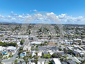 Aerial view of Encinitas town in San Diego, South California photo