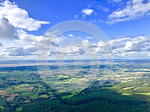 Aerial view of English farmland