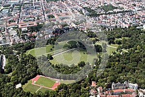 Aerial View of English Garden, Munich