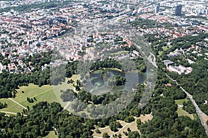 Vista aérea de inglés jardín monjes 