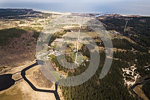 Aerial view of Engure village, Latvia