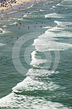 Aerial view of Enseada Beach at Guaruja SP Brazil