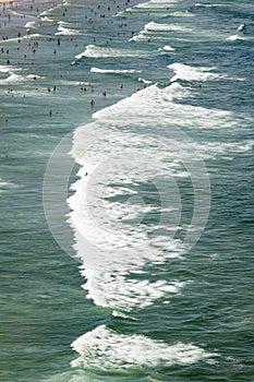 Aerial view of Enseada Beach at Guaruja SP Brazil
