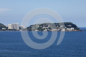 Aerial view of Enseada Beach at Guaruja SP Brazil