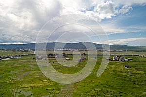 Aerial view of Erdene Zuu Monastery in Kharkhorin