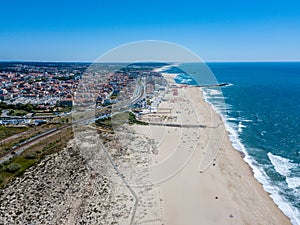 Aerial view of Espinho beach - Porto - Portugal photo