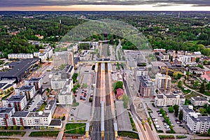 Aerial view of Espoo Central Railway Station