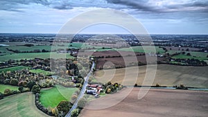 Aerial view of Essex countryside