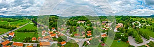 Aerial view of Ethno village in Kumrovec, Croatia