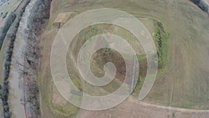 Aerial view of Etowah Indian Mounds
