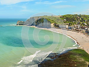 Aerial view of the Etretat, France