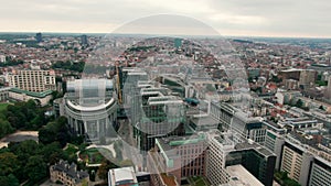 Aerial View of European Parliament in Brussels, Capital of Belgium, EU