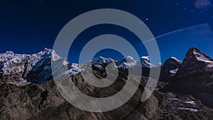 Aerial view of Everest on a helicopter