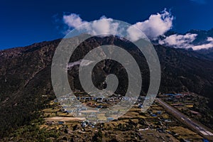 Aerial view of Everest on a helicopter