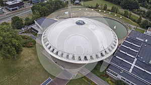 Aerial view on the Evoluon in Eindhoven.