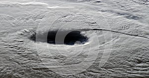 Aerial view of a extratropical cyclone in the ocean