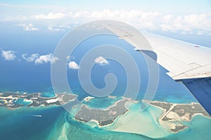 Aerial view of Exuma Cays