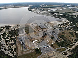 Aerial view of F60 overburden conveyor bridge. photo