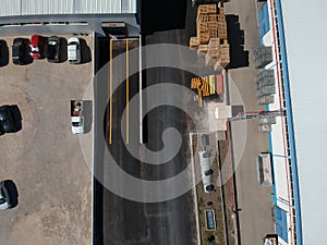 Aerial view from a factory building, wharehouse