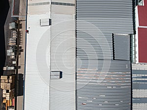 Aerial view from a factory building, wharehouse