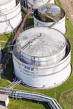 aerial view of the factory fuel tank
