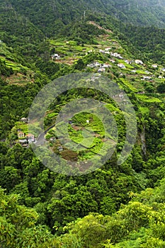 Aerial view of Faial parish, in the northern coast of the island of Madeira, Portugal. photo