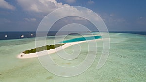 Aerial view of Fairy tale smal island in Indian ocean, Maldives photo