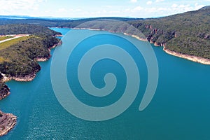 Aerial view of famous Canyons of Capitolio`s lagoon.