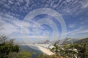 Aerial view of the famous Copacabana beach in Rio de Janeiro Brazil