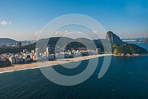 Aerial view of famous Copacabana Beach in Rio de Janeiro, Brazil