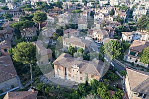 Aerial view of the famous Garbatella District in Rome