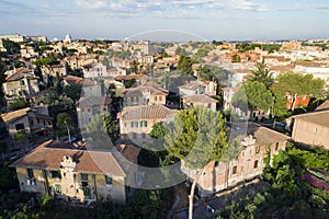 Aerial view of the famous Garbatella District in Rome
